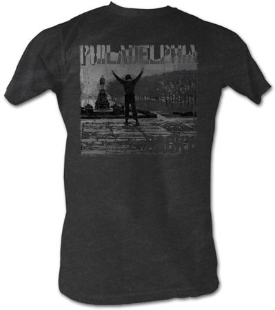 Rocky T-shirt Philadelphia Adult Charcoal Heather Tee Shirt