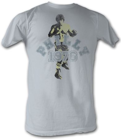 Rocky T-shirt Philly 1976 Classic Adult Silver Tee Shirt