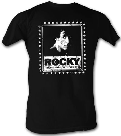 Rocky T-shirt Poster Not Over Adult Black Tee Shirt