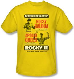 Rocky T-shirt Rematch Rocky VS Apollo Adult Yellow Tee Shirt