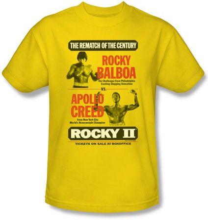 Rocky T-shirt Rematch Rocky VS Apollo Adult Yellow Tee Shirt