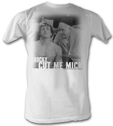 Rocky T-shirt Rock And Mick Cut Me Mick Adult White Tee Shirt