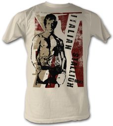 Rocky T-shirt Rocky Italian Stallion Adult Dirty White Tee Shirt