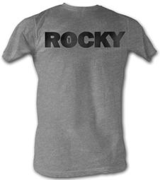 Rocky T-Shirt Rocky Logo Classic Adult Gray Tee Shirt