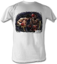 Rocky T-shirt Rocky VS Apollo Painting Adult White Tee Shirt
