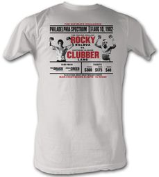 Rocky T-shirt Rocky VS Clubber Poster Adult Dirty White Tee Shirt