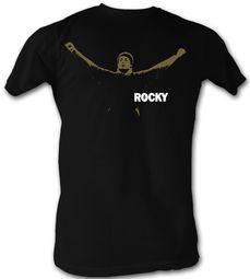 Rocky T-shirt Running Classic Adult Black Tee Shirt