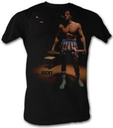 Rocky T-shirt Spotlight Classic Adult Black Tee Shirt