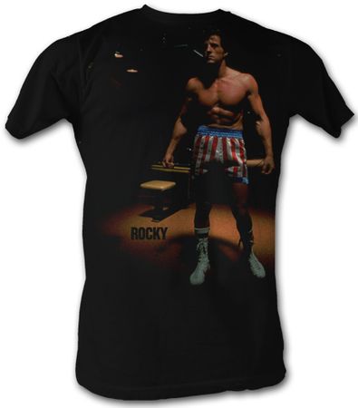 Rocky T-shirt Spotlight Classic Adult Black Tee Shirt