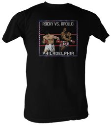 Rocky T-shirt Super Fight Rocky vs Apollo Adult Black Tee Shirt