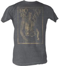 Rocky T-shirt Winning Classic Adult Charcoal Heather Tee Shirt