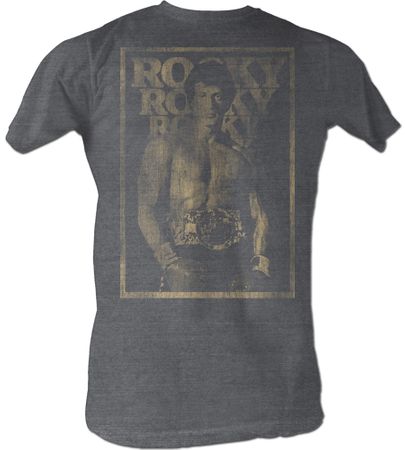 Rocky T-shirt Winning Classic Adult Charcoal Heather Tee Shirt