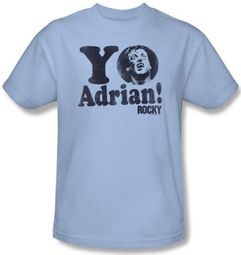 Rocky T-shirt Yo Adrian Classic Adult Light Blue Tee Shirt