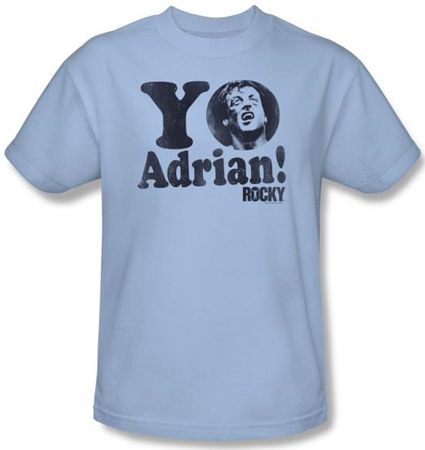 Rocky T-shirt Yo Adrian Classic Adult Light Blue Tee Shirt