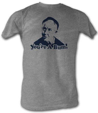 Rocky T-shirt You're A Bum Adult Heather Gray Tee Shirt