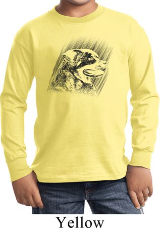 Rottweiler Sketch Kids Long Sleeve Shirt
