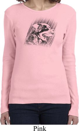 Rottweiler Sketch Ladies Long Sleeve Shirt