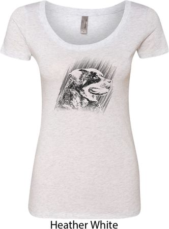 Rottweiler Sketch Ladies Scoop Neck Shirt