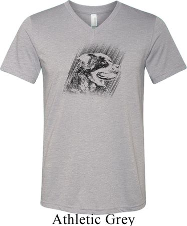 Rottweiler Sketch Mens Tri Blend V-neck Shirt