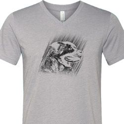 Rottweiler Sketch Mens Tri Blend V-neck Shirt