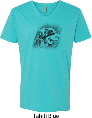 Rottweiler Sketch Mens V-Neck Shirt