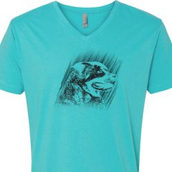 Rottweiler Sketch Mens V-Neck Shirt