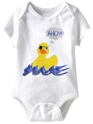 Rubber Duckie Ahoy Funny Baby Romper White Infant Babies Creeper Rubber Duckie Ahoy Funny Baby Romper White Infant Babies Creeper