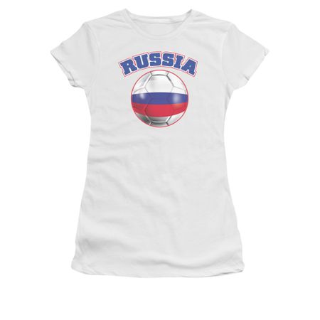 Russia Soccer Futbol Shirt Juniors White Tee T-Shirt