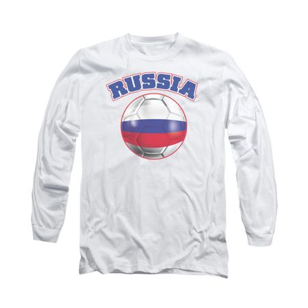 Russia Soccer Futbol Shirt Long Sleeve White Tee T-Shirt