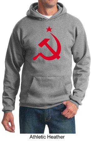Russian Hoodie Hammer and Sickle Red Print Adult Hoody