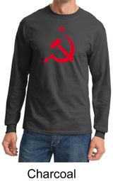 Russian Shirt Hammer and Sickle Red Print Adult Long Sleeve Shirt