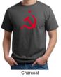 Russian Shirt Hammer and Sickle Red Print Adult Organic T-shirt