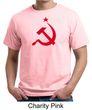 Russian Shirt Hammer and Sickle Red Print Adult Organic T-shirt