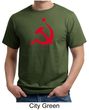 Russian Shirt Hammer and Sickle Red Print Adult Organic T-shirt