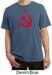 Russian Shirt Hammer and Sickle Red Print Adult Pigment Dyed T-shirt