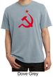 Russian Shirt Hammer and Sickle Red Print Adult Pigment Dyed T-shirt