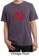 Russian Shirt Hammer and Sickle Red Print Adult Pigment Dyed T-shirt