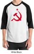 Russian Shirt Hammer and Sickle Red Print Adult Raglan Shirt