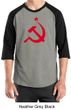Russian Shirt Hammer and Sickle Red Print Adult Raglan Shirt