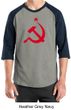 Russian Shirt Hammer and Sickle Red Print Adult Raglan Shirt