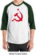 Russian Shirt Hammer and Sickle Red Print Adult Raglan Shirt