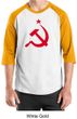 Russian Shirt Hammer and Sickle Red Print Adult Raglan Shirt