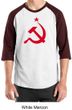 Russian Shirt Hammer and Sickle Red Print Adult Raglan Shirt
