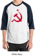 Russian Shirt Hammer and Sickle Red Print Adult Raglan Shirt