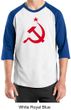Russian Shirt Hammer and Sickle Red Print Adult Raglan Shirt