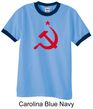 Russian Shirt Hammer and Sickle Red Print Adult Ringer Shirt