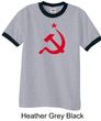 Russian Shirt Hammer and Sickle Red Print Adult Ringer Shirt
