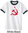 Russian Shirt Hammer and Sickle Red Print Adult Ringer Shirt