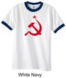 Russian Shirt Hammer and Sickle Red Print Adult Ringer Shirt