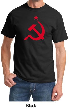 Russian Shirt Hammer and Sickle Red Print Adult T-shirt